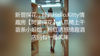 新晋探花，经典Hello.Kitty情趣房【阿豪探花】八爪椅上干苗条小姐姐，粉红诱惑情趣酒店别有一番风味